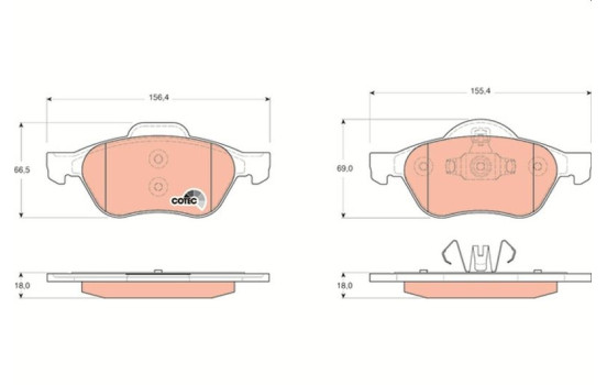 Brake Pad Set, disc brake COTEC GDB1687 TRW, Image 2