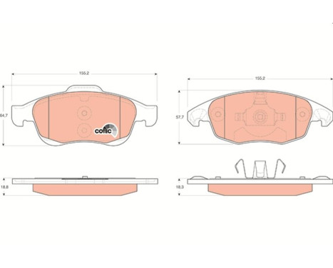 Brake Pad Set, disc brake COTEC GDB1690 TRW, Image 2