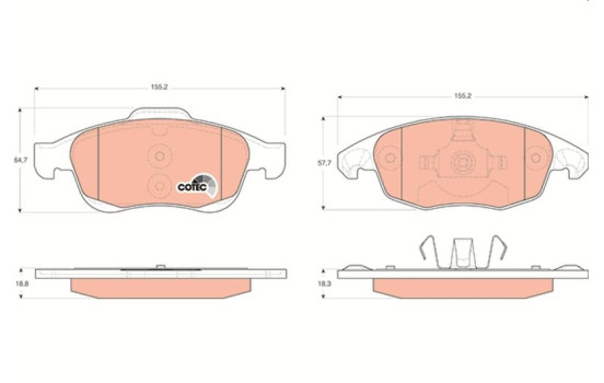 Brake Pad Set, disc brake COTEC GDB1690 TRW, Image 2