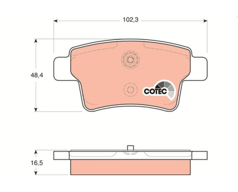 Brake Pad Set, disc brake COTEC GDB1692 TRW, Image 2