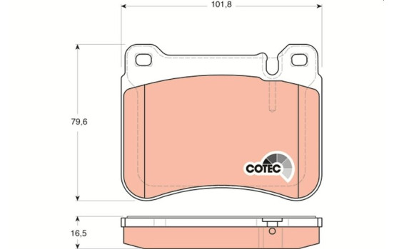 Brake Pad Set, disc brake COTEC GDB1693 TRW, Image 2