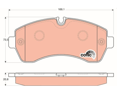 Brake Pad Set, disc brake COTEC GDB1696 TRW, Image 2