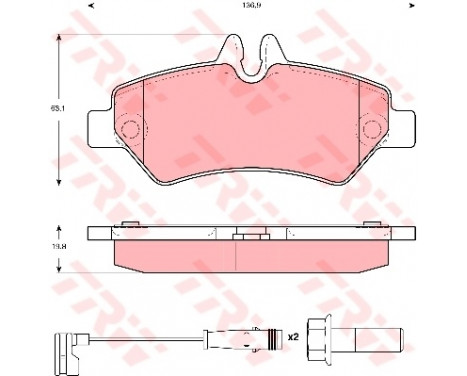 Brake Pad Set, disc brake COTEC GDB1697 TRW