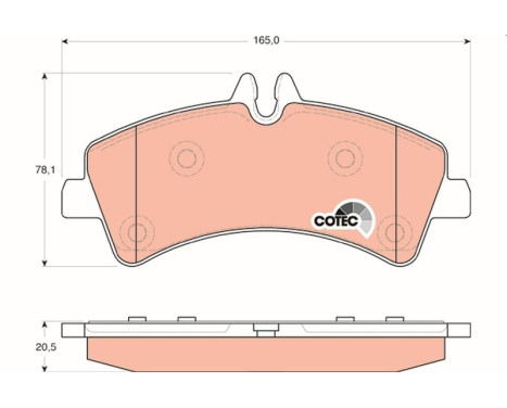 Brake Pad Set, disc brake COTEC GDB1699 TRW, Image 2
