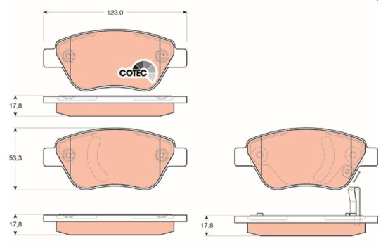 Brake Pad Set, disc brake COTEC GDB1700 TRW, Image 2