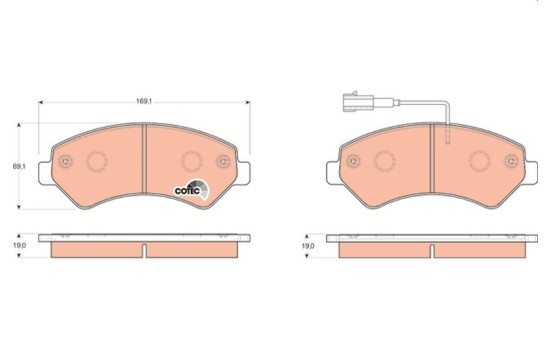 Brake Pad Set, disc brake COTEC GDB1703 TRW, Image 2