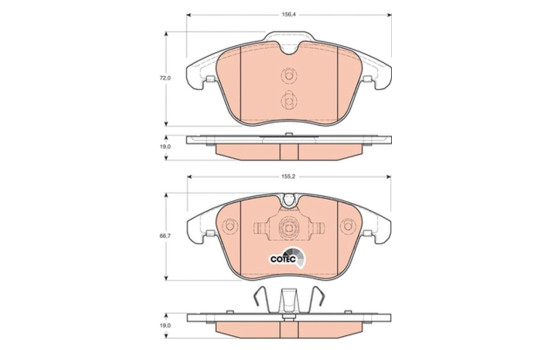 Brake Pad Set, disc brake COTEC GDB1705 TRW, Image 2