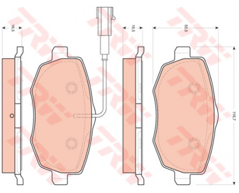 Brake Pad Set, disc brake COTEC GDB1706 TRW