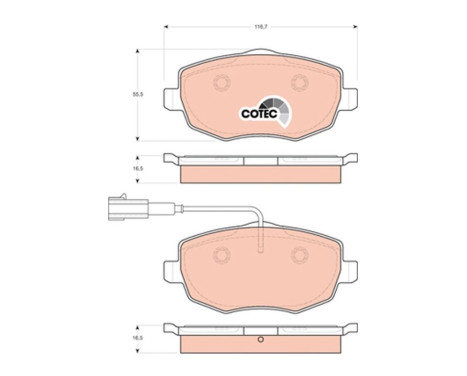 Brake Pad Set, disc brake COTEC GDB1706 TRW, Image 2