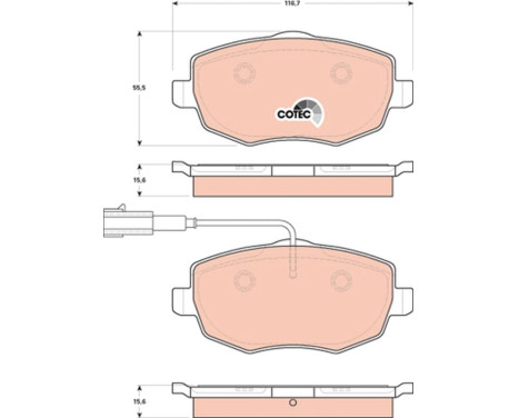 Brake Pad Set, disc brake COTEC GDB1707 TRW, Image 2