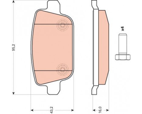 Brake Pad Set, disc brake COTEC GDB1709 TRW, Image 2