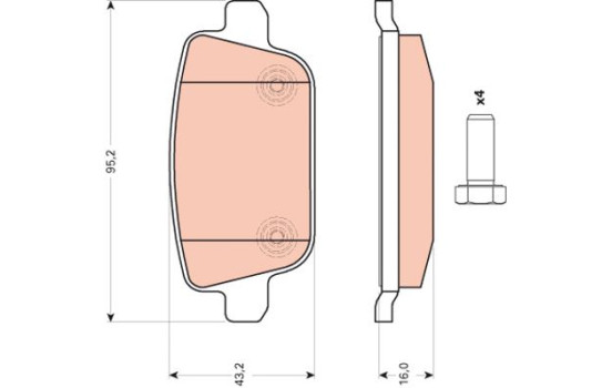 Brake Pad Set, disc brake COTEC GDB1709 TRW, Image 2