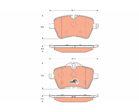 Brake Pad Set, disc brake COTEC GDB1712 TRW, Image 2