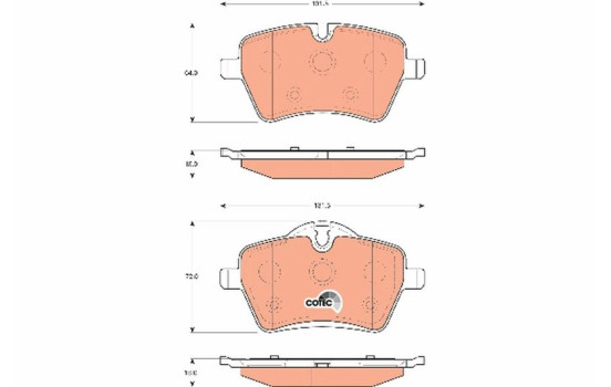 Brake Pad Set, disc brake COTEC GDB1712 TRW, Image 2