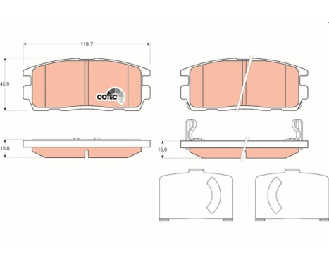 Brake Pad Set, disc brake COTEC GDB1716 TRW, Image 2