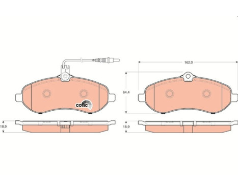 Brake Pad Set, disc brake COTEC GDB1719 TRW, Image 2