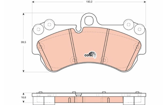 Brake Pad Set, disc brake COTEC GDB1720 TRW, Image 2