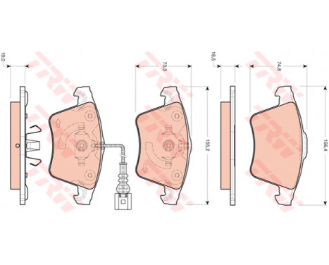 Brake Pad Set, disc brake COTEC GDB1721 TRW