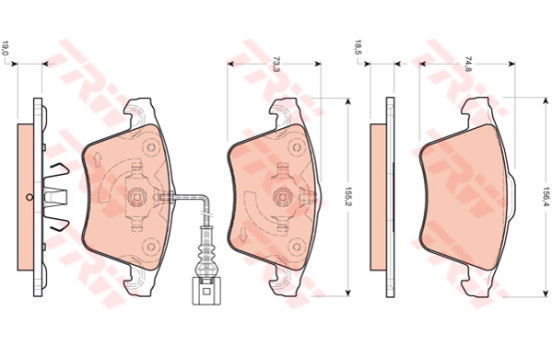 Brake Pad Set, disc brake COTEC GDB1721 TRW