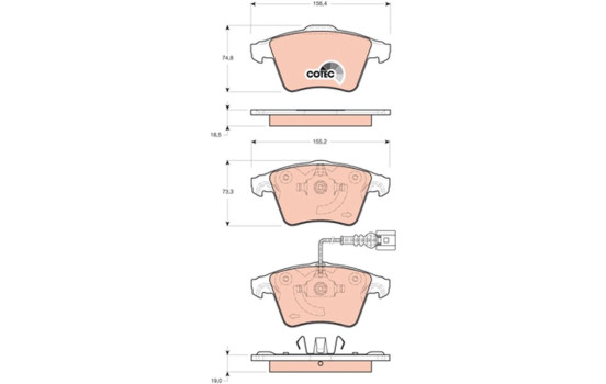 Brake Pad Set, disc brake COTEC GDB1721 TRW, Image 2
