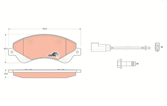 Brake Pad Set, disc brake COTEC GDB1723 TRW, Image 2