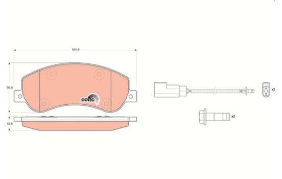 Brake Pad Set, disc brake COTEC GDB1724 TRW, Image 2