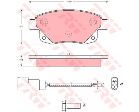 Brake Pad Set, disc brake COTEC GDB1725 TRW