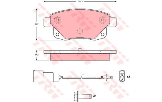 Brake Pad Set, disc brake COTEC GDB1725 TRW