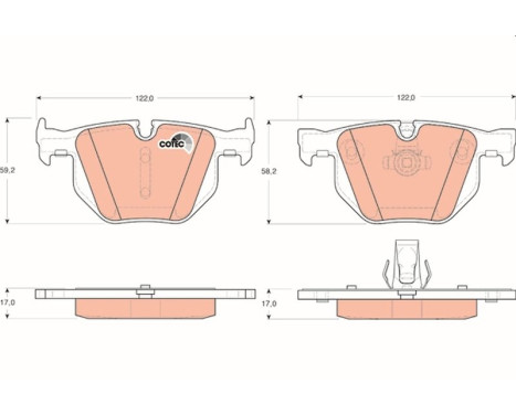 Brake Pad Set, disc brake COTEC GDB1727 TRW, Image 2