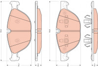 Brake Pad Set, disc brake COTEC GDB1728 TRW