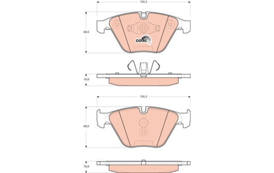 Brake Pad Set, disc brake COTEC GDB1729 TRW, Image 2