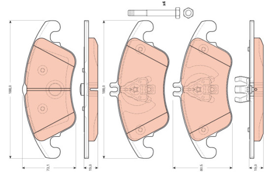 Brake Pad Set, disc brake COTEC GDB1737 TRW