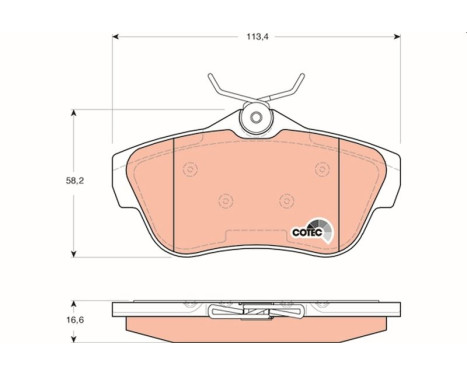 Brake Pad Set, disc brake COTEC GDB1740 TRW, Image 2