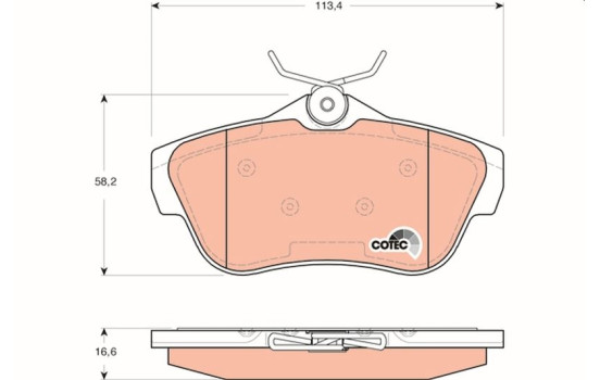 Brake Pad Set, disc brake COTEC GDB1740 TRW, Image 2