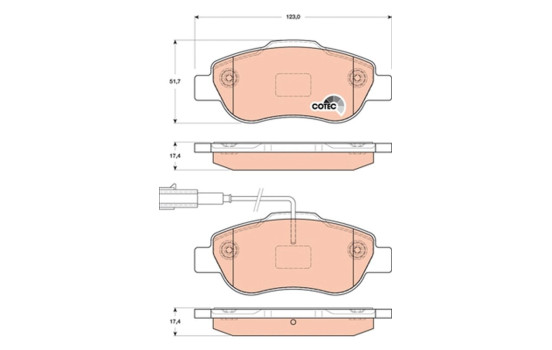 Brake Pad Set, disc brake COTEC GDB1746 TRW, Image 2