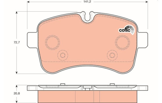 Brake Pad Set, disc brake COTEC GDB1748 TRW, Image 2