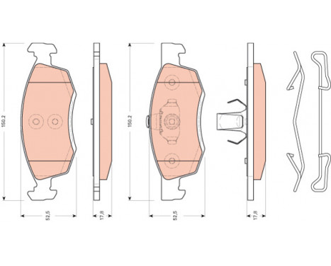 Brake Pad Set, disc brake COTEC GDB1749 TRW