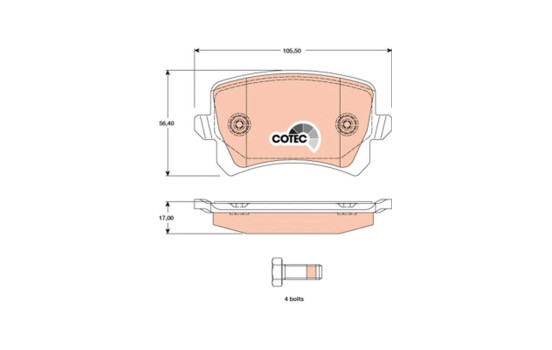 Brake Pad Set, disc brake COTEC GDB1763 TRW, Image 6