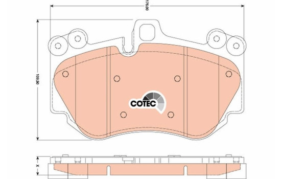 Brake Pad Set, disc brake COTEC GDB1764 TRW, Image 2