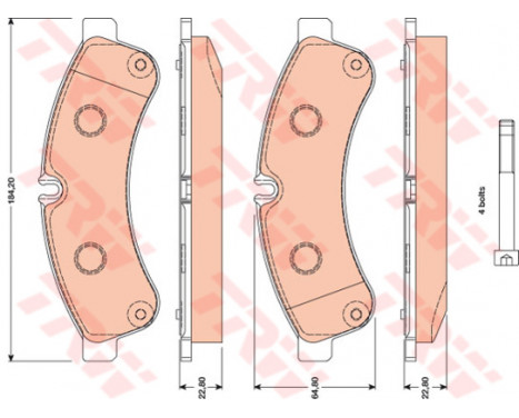 Brake Pad Set, disc brake COTEC GDB1780 TRW