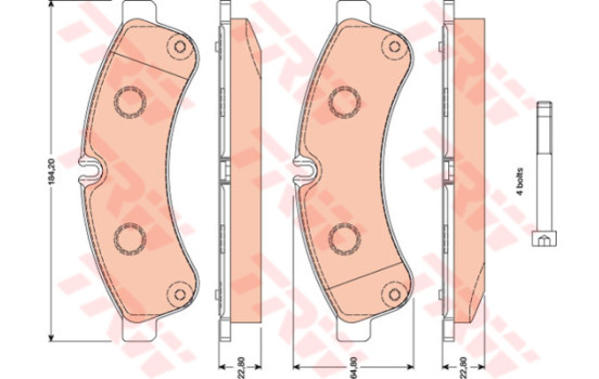 Brake Pad Set, disc brake COTEC GDB1780 TRW