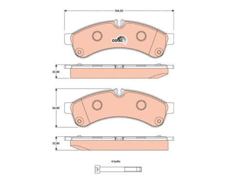 Brake Pad Set, disc brake COTEC GDB1780 TRW, Image 2