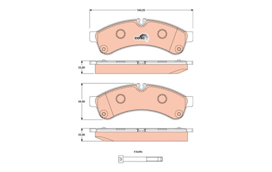 Brake Pad Set, disc brake COTEC GDB1780 TRW, Image 2