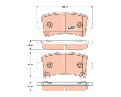 Brake Pad Set, disc brake COTEC GDB1784 TRW, Image 2