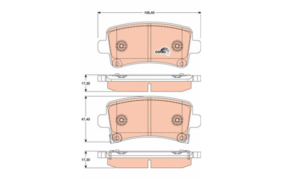 Brake Pad Set, disc brake COTEC GDB1784 TRW, Image 2