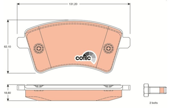 Brake Pad Set, disc brake COTEC GDB1785 TRW, Image 2