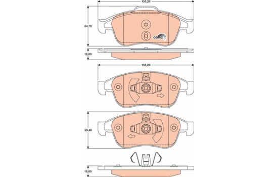 Brake Pad Set, disc brake COTEC GDB1789 TRW, Image 2