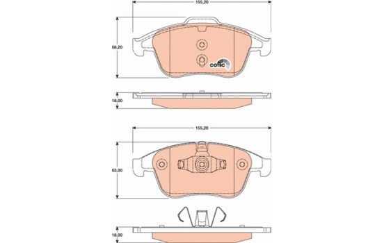 Brake Pad Set, disc brake COTEC GDB1790 TRW, Image 2