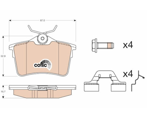 Brake Pad Set, disc brake COTEC GDB1799 TRW, Image 2