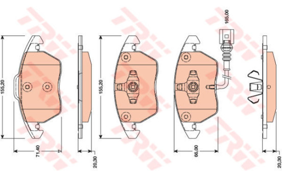 Brake Pad Set, disc brake COTEC GDB1807 TRW